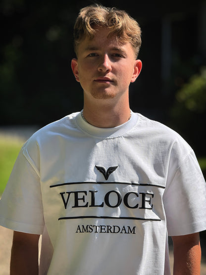 VELOCE AMSTERDAM - Oversized Tee - Wit