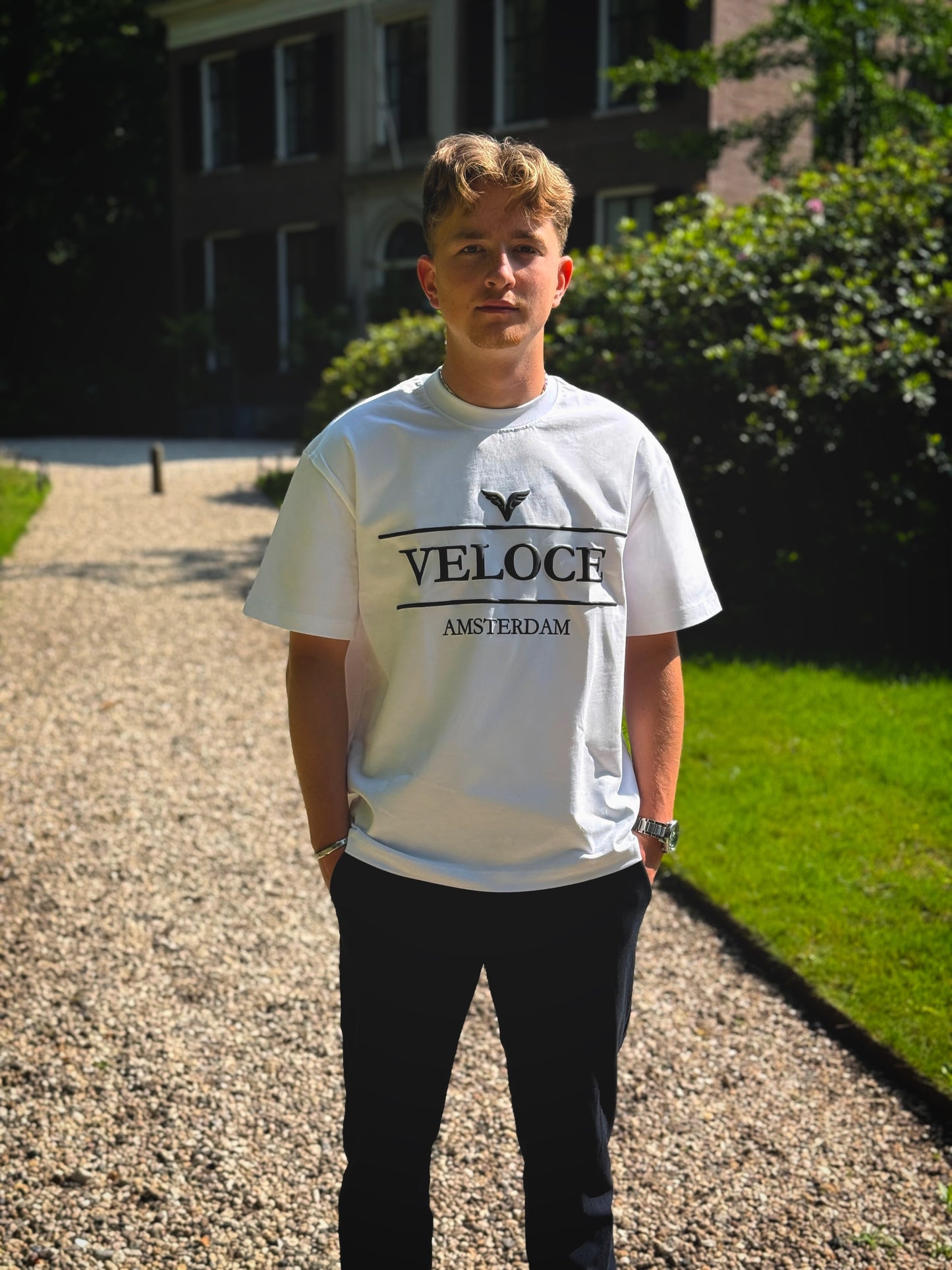 VELOCE AMSTERDAM - Oversized Tee - Wit